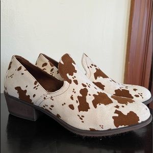 Cow Print Ankle Boots